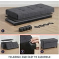 thumbnail image 5 of PRZL 30 Inch Folding Storage Ottoman with Storage Bench, Large Storage Ottoman Bench, Storage Chest, Foot Rest Stool, Bedroom Bench with Storage - Charcoal Gray, 5 of 16