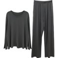 thumbnail image 2 of Pijamas de modal para mujer, pantalones finos de manga larga de verano, traje de talla grande, habitación de verano con aire acondicionado y almohadilla para el pecho, ropa para el hogar, 2 of 5