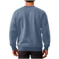thumbnail image 6 of Men's Crewneck Sweatshirts Fleece Soild Color Texture Long Sleeve Casual Pullover Shirt Blue XL, 6 of 6