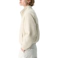 thumbnail image 3 of Bexdxz Women's Full Zip Sherpa Fleece Jacket, Stand Collar Fuzzy Plush Zip Up Outerwear with Zipper Pockets, Warm Casual Long Sleeve Coat for Fall Winter Outdoor Activities Beige XS, 3 of 7