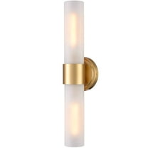 Claxy 20" Gold Wall Sconce with Tube Frosted Glass Shade 2-Light