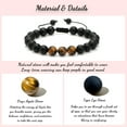 thumbnail image 5 of Men's Bracelet, Adjustable 8mm Men's Tiger Eye Black Matte Onyx Beads Bracelet for Boyfriend Husband Grandson, 5 of 6