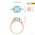 thumbnail image 4 of Angara Natural 3.5 Ct. Aquamarine with Diamond Classic Ring in 14K Rose Gold for Women (Ring Size: 3), 4 of 9