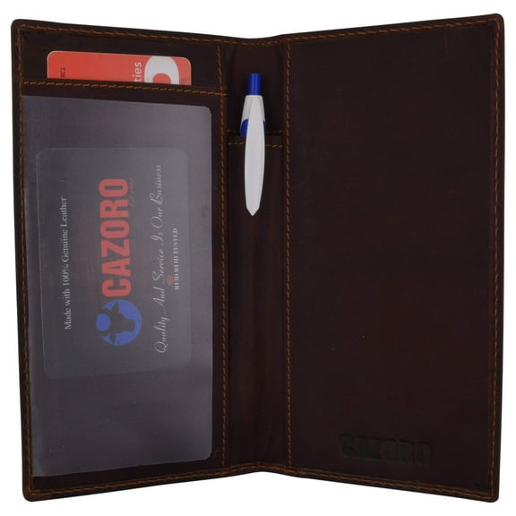 Cazoro Premium Vintage Leather RFID Bifold Checkbook Cover Holder New