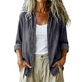 thumbnail image 4 of Ltctricy Women's Button down Denim Shirt Collared Casual Long Sleeve Tops Fall Loose Fit Trendy Jean Shirt, 4 of 7