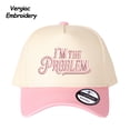 thumbnail image 5 of I'm THE Problem Letter Embroidered Color Block Trucker Hat Unisex Adjustable Cotton Breathable Fashion Cap for Travel Daily Wear, 5 of 6