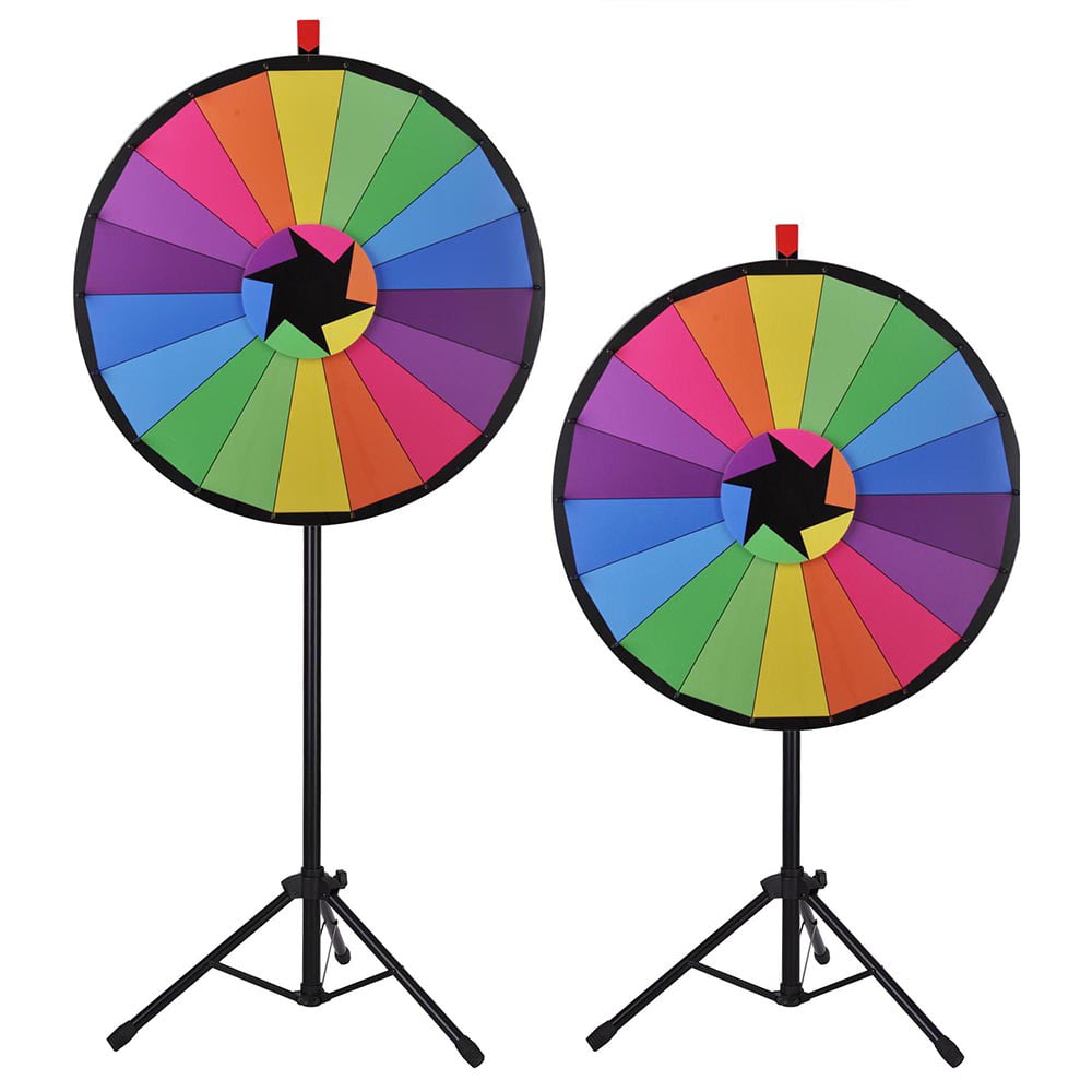 30" Portable Dry Erase Spinning Prize Wheel of Fortune Trade Show 18 Slots Stand 