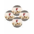 thumbnail image 7 of 13 Inch Round Placemats Set of 4, Sunflowers Rooster Non Slip Heat Insulation PP Table Mats, Farmhouse Vintage Black White Plaid Washable Place Mats for Kitchen Dining Party Table Decor, 7 of 7