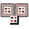 Card Party, Poker Party or Casino Night Paper Dessert Plates and Paper Napkins, 16 Servings, Bundle- 3 Items