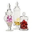 thumbnail image 3 of Home Essentials Terra Collection Assorted Footed Glass Canisters With Lids (Set of 3), 3 of 5