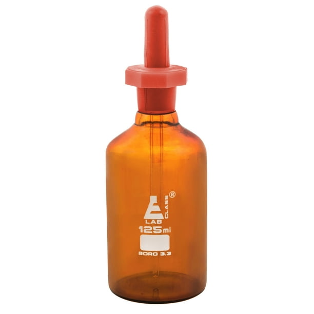 Dropping Bottle, 125ml (4.2oz) Amber Borosilicate 3.3 Glass Eye