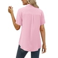 thumbnail image 4 of ONLYSHE Short Sleeve Button Down Shirt Women Summer Breathable Blouses Collared Casual Shirts Summer Beach Tops, 4 of 5
