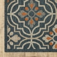 thumbnail image 2 of 5' x 7' Blue Orange Floral Lattice Indoor Outdoor Area Rug, 2 of 4