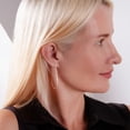 thumbnail image 2 of Humble Chic Geometric Chevron Threader Hoop Earrings - 925 Silver Plated - 2 inch, 2 of 9