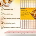 thumbnail image 2 of 2-Pack Cooling Racks for Cooking and Baking - 10" x 15"Heavy Duty Stainless Steel Wire Rack for Baking, Grilling, Roasting - Oven & Dishwasher Safe - Fits Jelly Roll Sheet Pan（Rose Gold）, 2 of 7