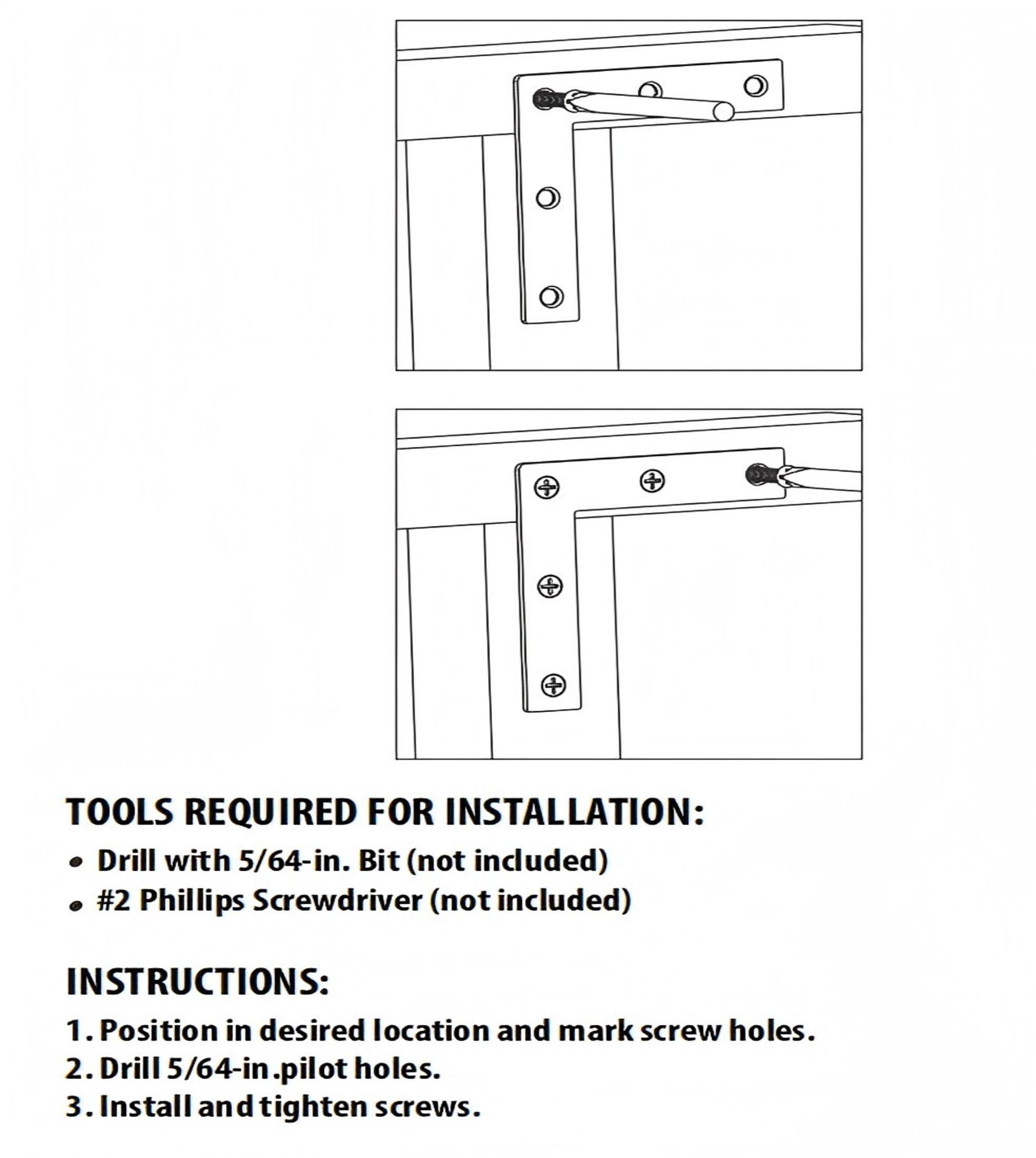 Hyper Tough 3 in. Stainless Steel Flat Corner Brace with Screws, Black, 10 Pack