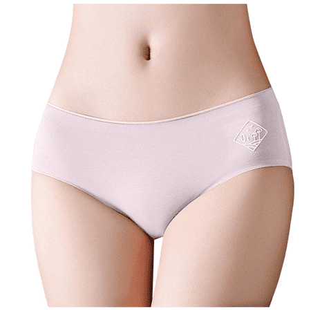 Fulorrnie Underwear for Women Comfort Hiphuggers Breathable Cute Panties Seamless Waist Elastic Panty Light Gray XL