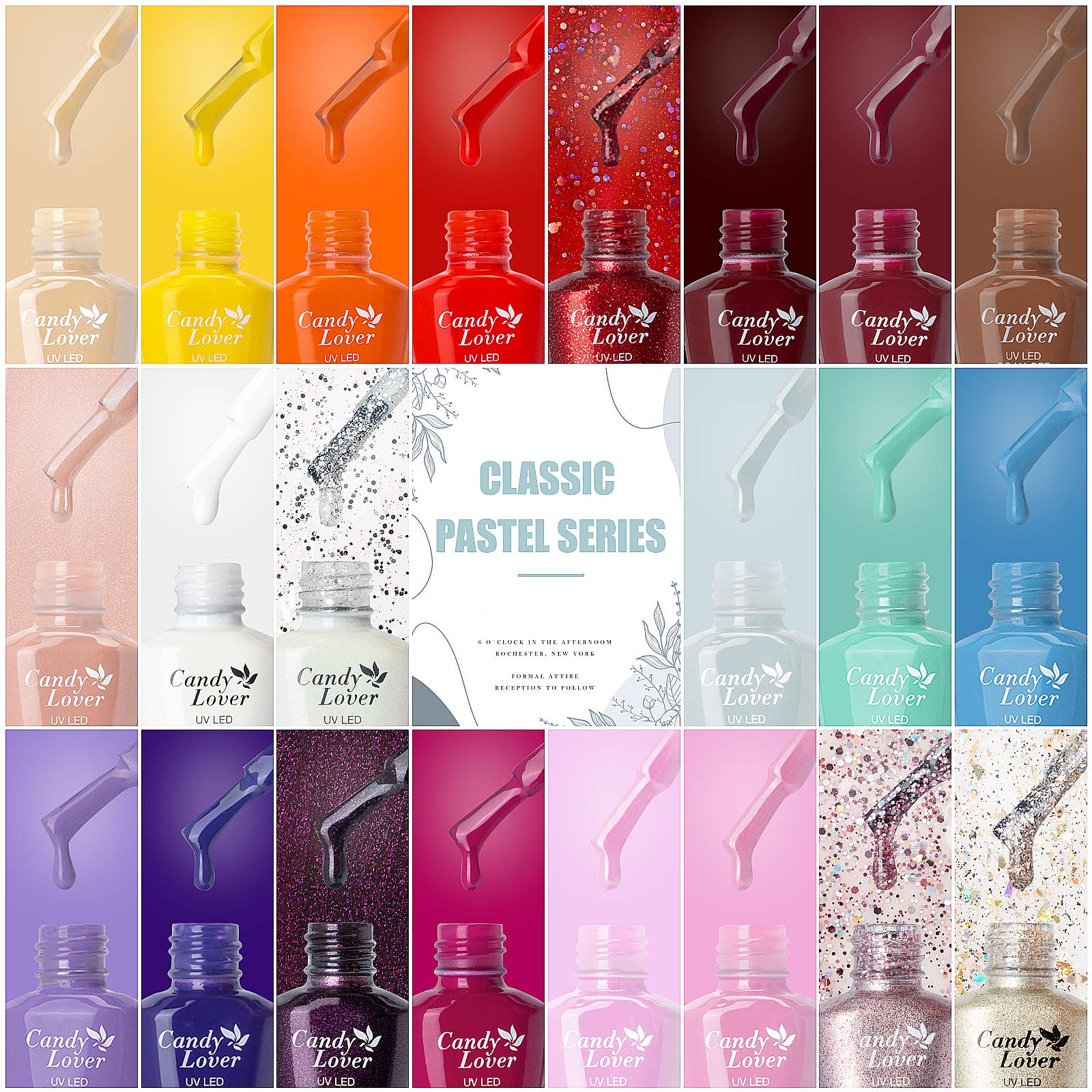 Candy Lover Gel Nail Polish Kit, 22 Colors Vitality Bright UV Gel Polish with Top Coat Base Coat Matte Coat, Gel Nail Polish Set Gift for Girls Women DIY Manicure