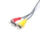 thumbnail image 5 of Cable de audio y vídeo de 3,5 mm a 3 RCA - Conectores chapados en oro, cubierta trenzada de nailon, salida de clavijas estándar, longitud de 1,8 m - para videocámaras/TV/Receptores AV, 5 of 5