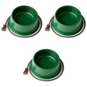 Farm Innovators 1 Quart Electric Heated Pet Water Bowl, Green (3 Pack)