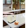 thumbnail image 3 of Cream White Stripe Toaster Cover 2 Slice, Small Kitchen Appliance Covers, Modern Rustic Vertical Striped Toaster Oven Cover with Loop, Bread Machine Cover Polyester Dust Cover Protection, 3 of 4