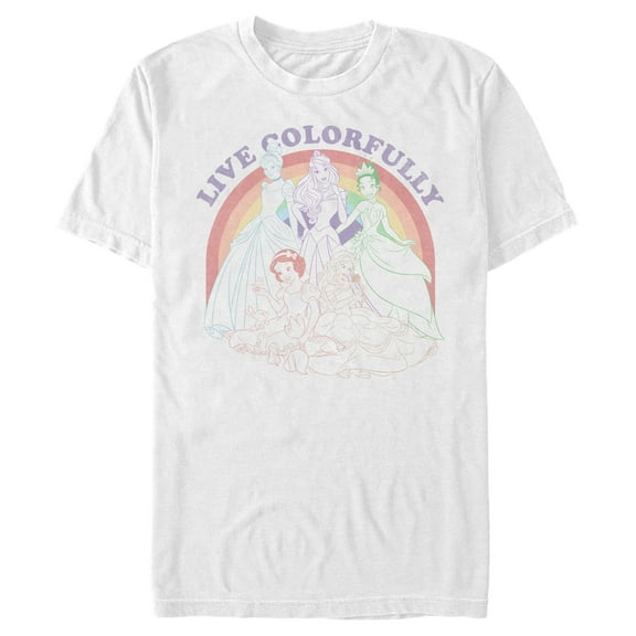 Men's Disney Princesses Live Colorfully Graphic T-Shirt