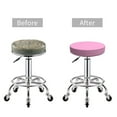 thumbnail image 5 of Xecao's Pink Print Stool Covers offer stylish, washable protection for PU round bar stools, perfect for home or commercial use., 5 of 7