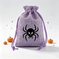 thumbnail image 2 of Sahpxhe Linen Halloween Drawstring Treat Bags,Reusable Goodie Pouches with Spider Pattern,Candy Gift Sacks for Trick or Treat,Party Favors,5.5x3.9in Purple, 2 of 7