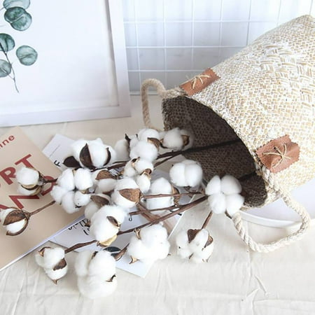 21-Inch Natural White Cotton Stem Flowers Cotton Boll ...
