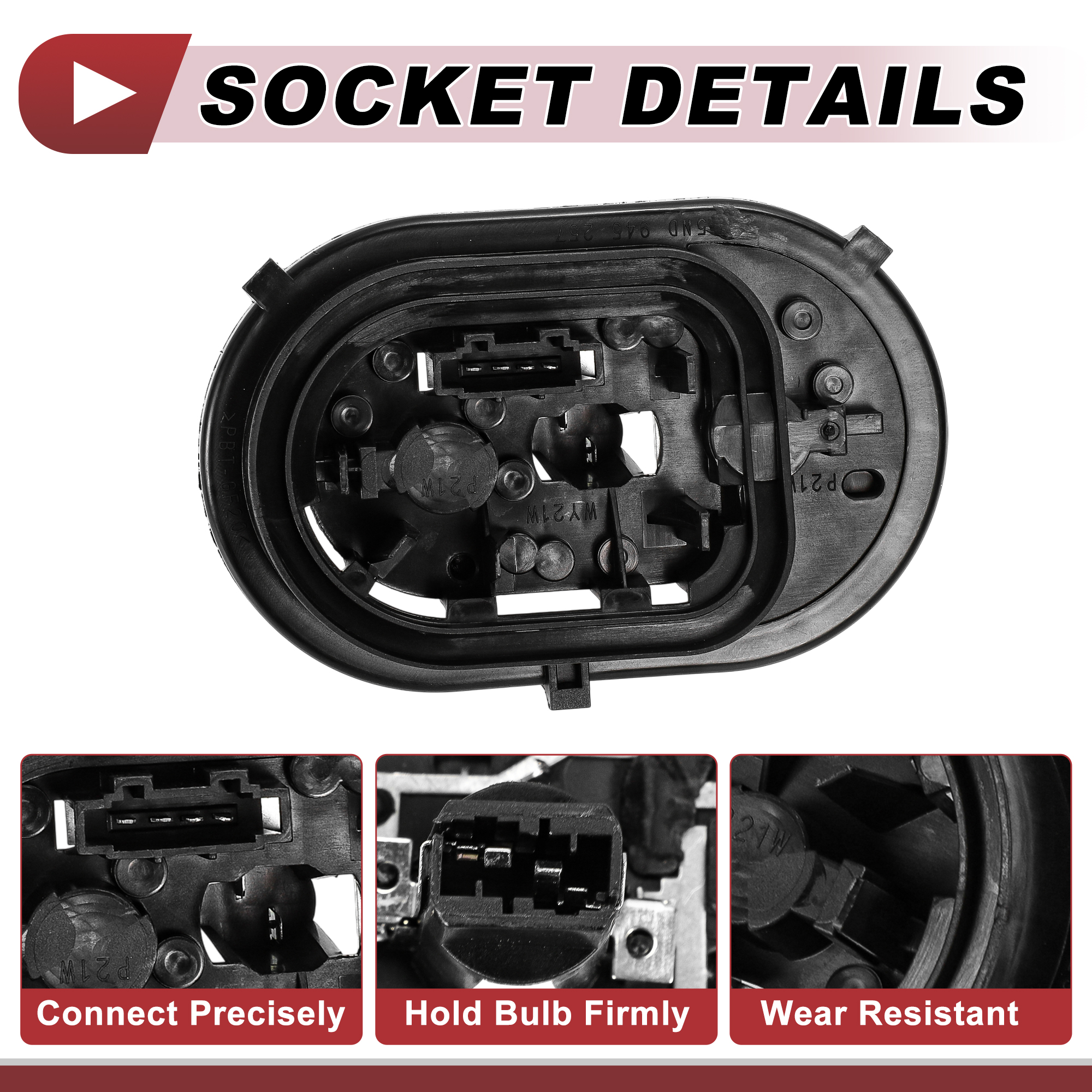 Unique Bargains Light Socket Wiring for Volkswagen Tiguan 5N Halogen Lamp Left