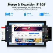 Tablet 10 Inch Android 2 in 1 Tablets With Keyboard, 64GB ROM+4GB RAM 10.1 Tablets, 2MP+8MP Dual camera, 6000mAh Battery, 1280 * 800 FHD, Include Bluetooth Keyboard/Mouse/ Case/ Stylus Wifi Tab