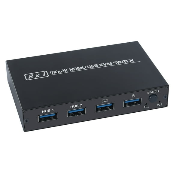 AIMOS AM-KVM 201CL 2-in-1 HDMI/USB KVM Switch Support HD 2K*4K 2 Hosts Share 1 Monitor/Keyboard& Mouse Set