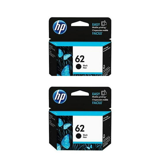 HP 2x 62 Black Original Ink Cartridge, 200 Pages