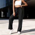 thumbnail image 6 of Women's Workout Sweatpants Wide Leg Relaxed Fit Straight Leg with Pockets Athletic Lounge Pants, 6 of 8