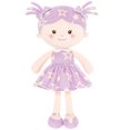 thumbnail image 2 of Onetoo Muñeca De Trapo Muñeca De Felpa Muñeca Suave para Niñas Primera Muñeca Bebé Felpa Durmiendo Abrazo Buddy Doll Wear Estrella Púrpura Vestido Sin Mangas 14"", 2 of 5