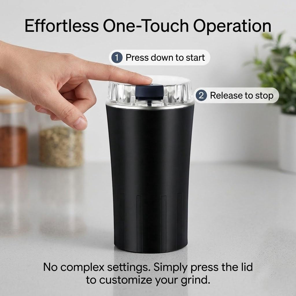 Household Superfine Grinder, Multi-Grain Powdering Machine Electric, 300W High Power Coffee and Spice Grinder with Stainless Steel Blades for Nuts, Seeds, Grains