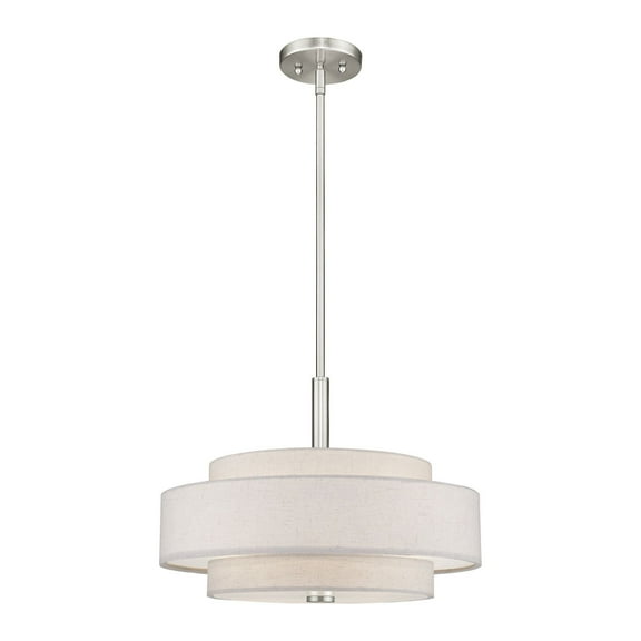 52137-91 Livex Lighting Monroe - 4 Light Pendant In Timeless Style-16 Inches Tall and 18 Inches Wide-Brushed Nickel Finish    -Traditional