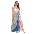 thumbnail image 2 of FORMRS Womens Long Sarong Beach Wrap Semi-Sheer Bikini Skirt Bathing Swimsuit Cover Up, Art Goldfish, 2 of 7