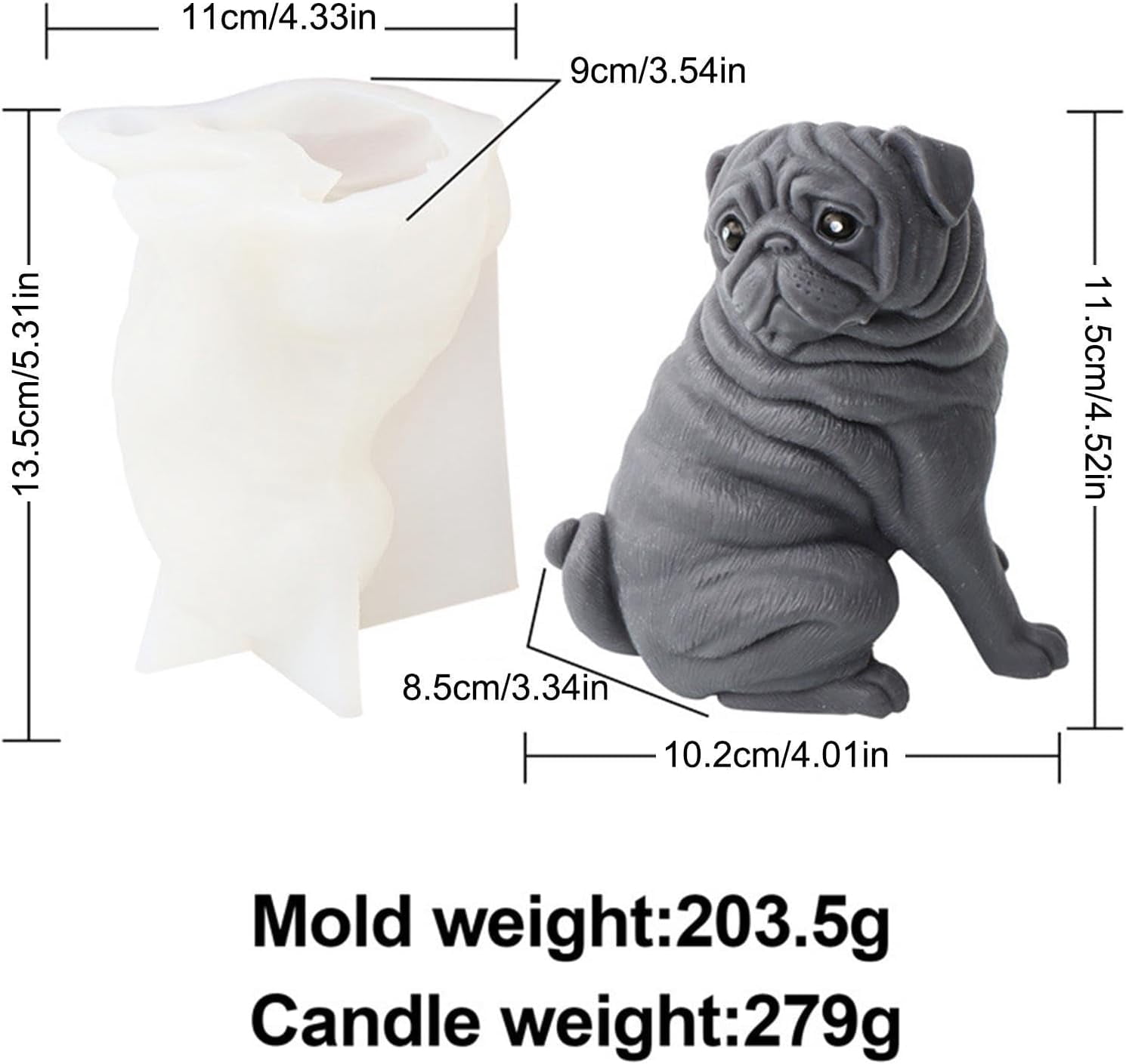 Silicone Candle Moulds, Dog Animal Candle Silicone Mold, Handmade Candle Making Mould, Reusable Silicone Mould for Aromatherapy Candle Epoxy Resin Fondant Cake Chocolate Candy Soap Craft
