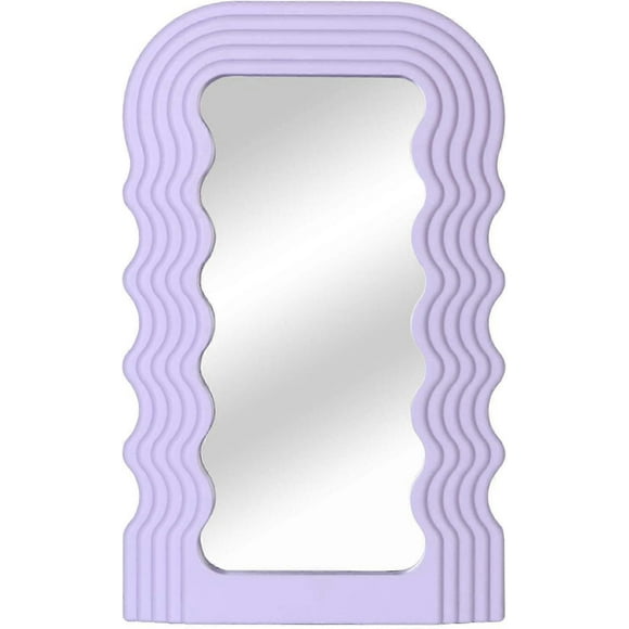 Aesthetic Wave Pattern Irregular Frame Mirror, Decorative Desk Wall Mirror For Living Room Bedroom Hallway Home Decor Birthday House Warming Gift