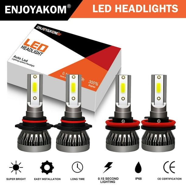 4pcs For Jeep Grand Cherokee 2011 2012 2013 6000K LED Headlight High