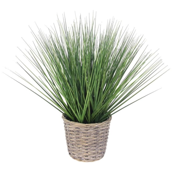 Elements 20-inch Grass in Gray Willow Basket, Green