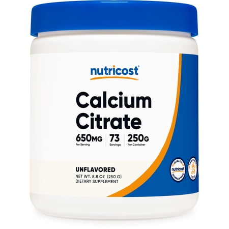 Nutricost Calcium Citrate Powder 250 Grams (Unflavored)- Gluten Free & Non-GMO S
