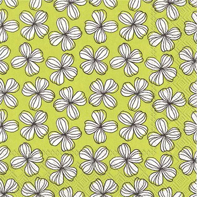 Abbott Collection AB-89-LPN-DP-927 Serviette de Fleurs Graphique de 6,5 Po; Vert Citron Vert