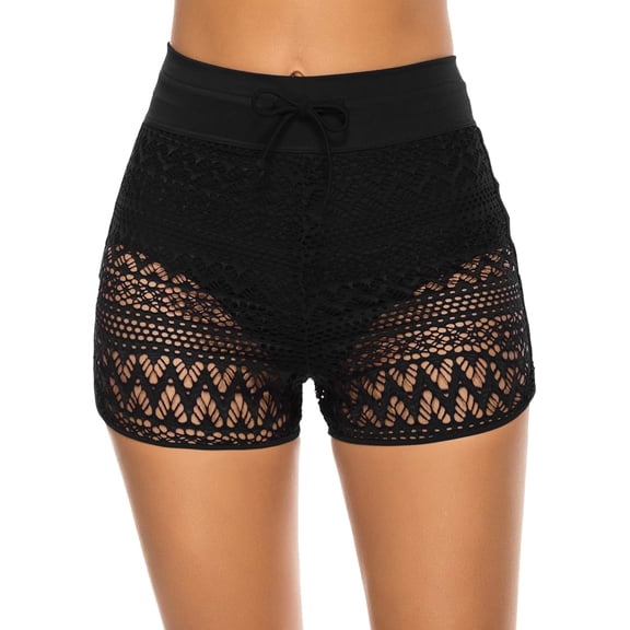 Women's Swim Shorts High Waisted Bathing Suit Lace Bottoms Swimsuit Boy Shorts Swimwear Bikini Board Shorts