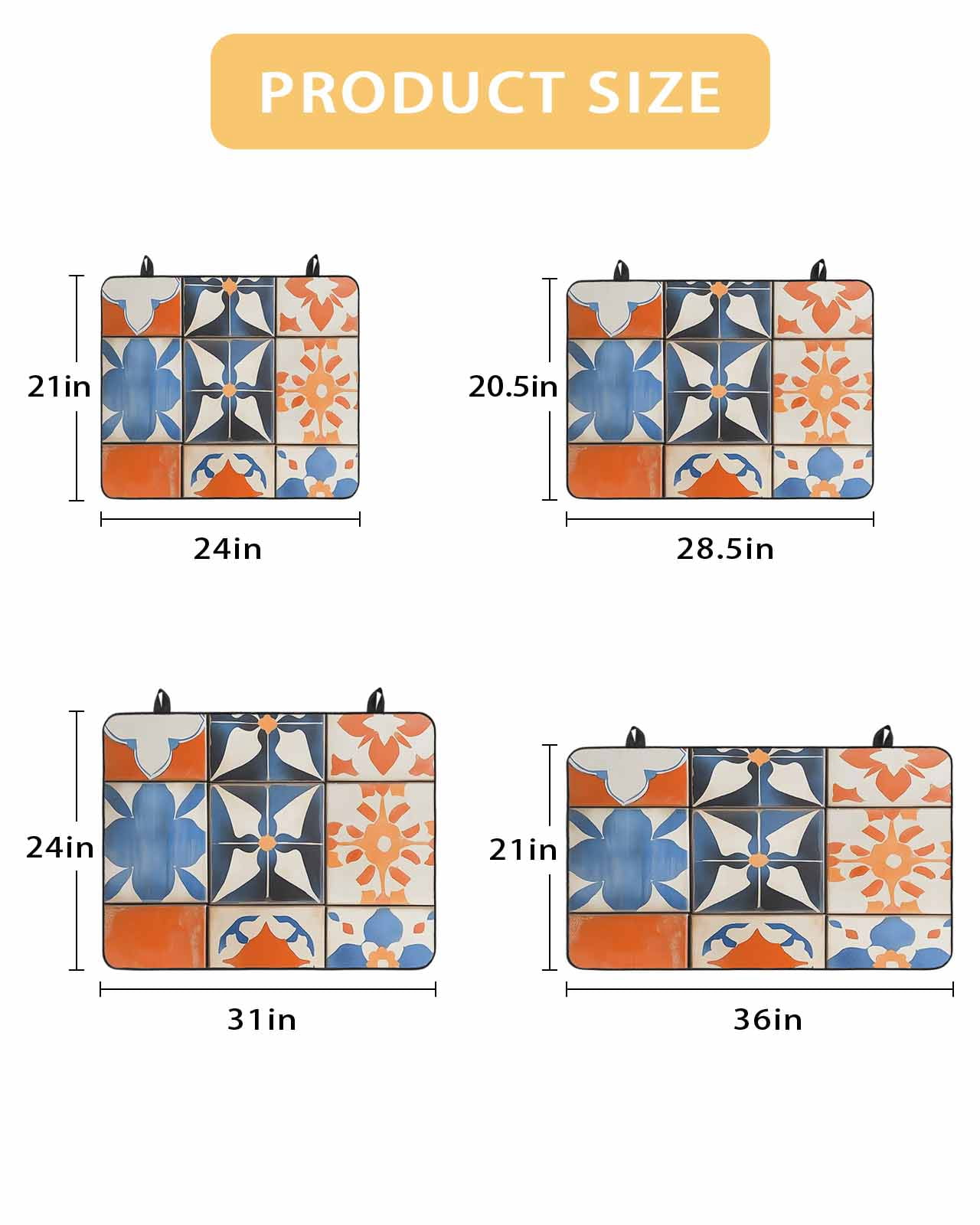 nqOlkjepod Large Induction Cooktop Protector Mat 36"x21", Orange Blue Stove Top Covers for Electric Stove, Boho Petals Flower Geometric Abstract Stove Burner Cover Mats, Glass Top Stove Cover