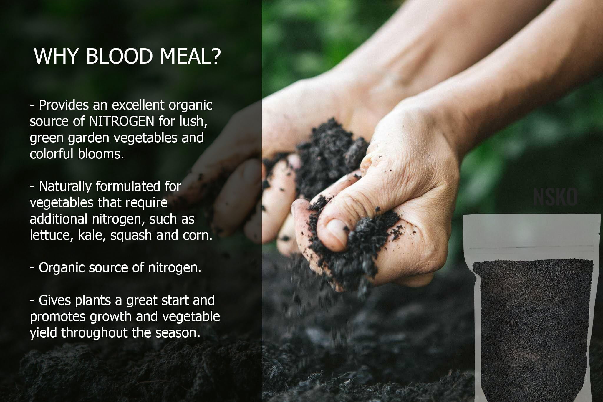 ⭐ 𝐁𝐄𝐒𝐓𝐒𝐄𝐋𝐋𝐄𝐑 Organic Blood Meal Fertilizer by Gardenera Labs - 12-0-0 NPK - All-Natural Plant Food Source of Nitrogen for Organic Gardening, Flowers, Vegetables, Trees & Shrubs - 5 QUARTS