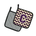thumbnail image 2 of Carolines Treasures CJ1058-CPTHD Letter C Chevron Purple and Gold Pair of Pot Holders, 7.5HX7.5W, multicolor, 2 of 2