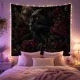 thumbnail image 2 of Black Panther in Dark Roses with Full Moon, Mystical Gothic Art for Dark Art Lovers, Wildlife Wall Art, Halloween Gift Tapestry Wall Hanging for Bedroom and Living Room, 2 of 7