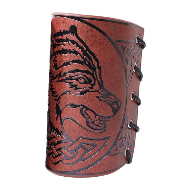 Sonducket Viking Bracers Arm Cuff Wolf Muñequera Muñequera para Cosplay Mujeres Ropa, zapatos y accesorios Miscelánea Marrón